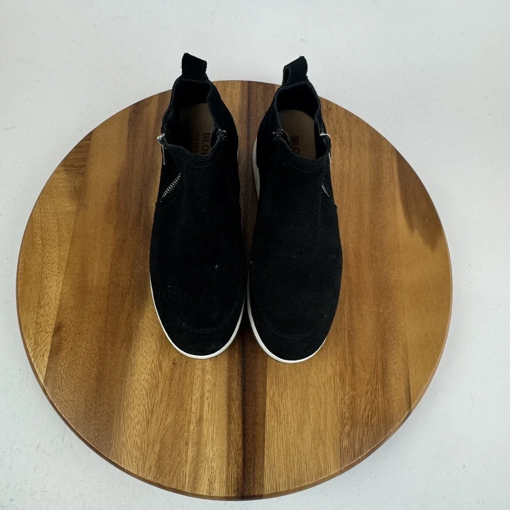 Womens Blondo Ellorie Black Leather Platfrom Wedge Ankle Booties Size 8 M GUC‎